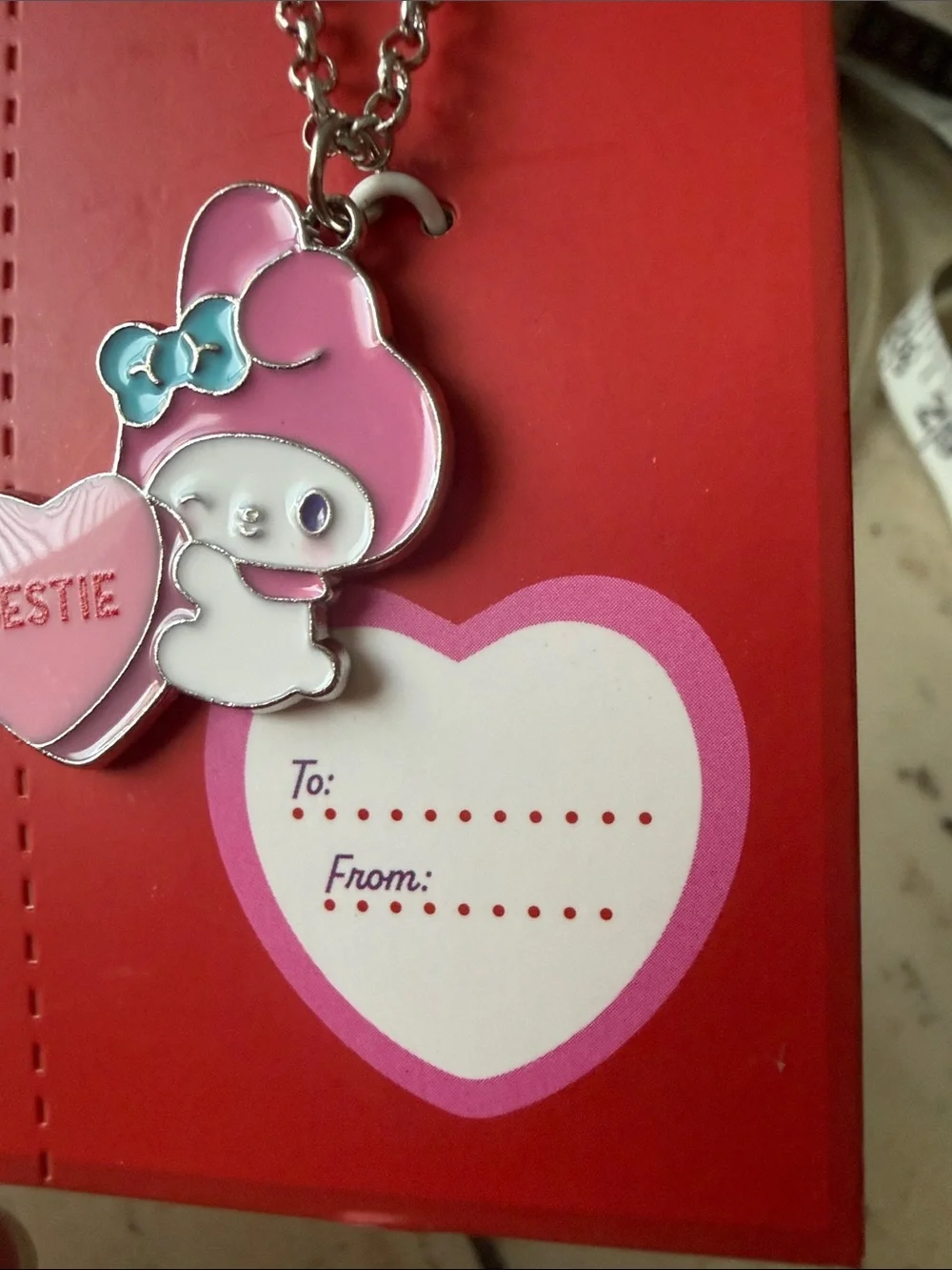 Hello Kitty Sweethearts Pink and Red BFF Sharing Necklace Set